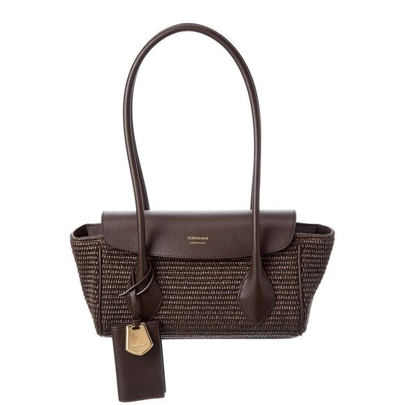 Ferragamo Handbags - Ferragamo East-West Leather Tote, Brown